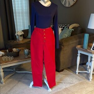 Vintage GUESS Red Button Fly, High Waisted jeans